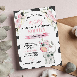 Invitación ¿Has Oído El Primer Cumpleaños De Moos Cow?