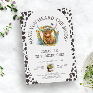 Invitación ¿Has oído la impresión de Moos Cow en su primer cu