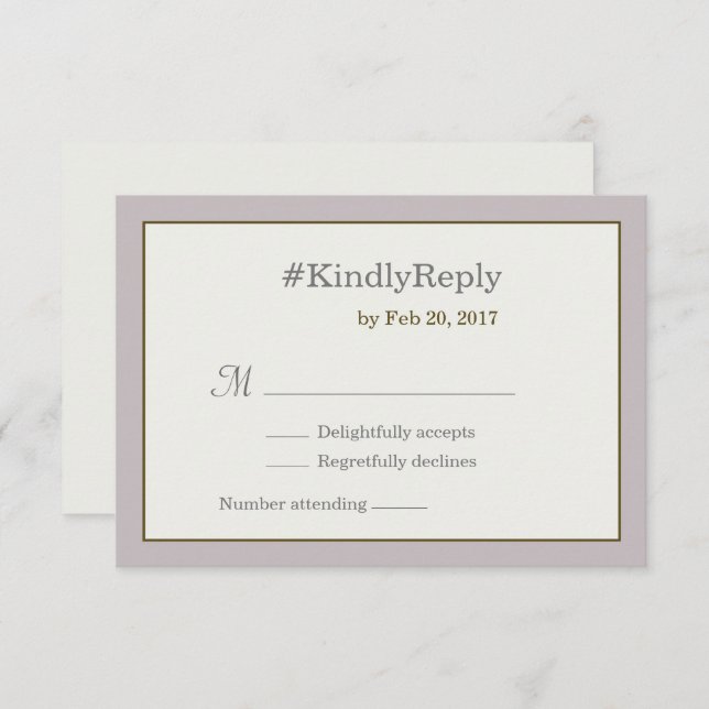 Invitación Hashtag personalizado rosa dorado para boda rsvp (Anverso / Reverso)