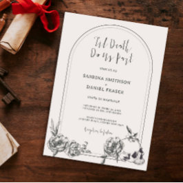 Invitación Hasta la muerte Arco de flores dibujadas a mano gó