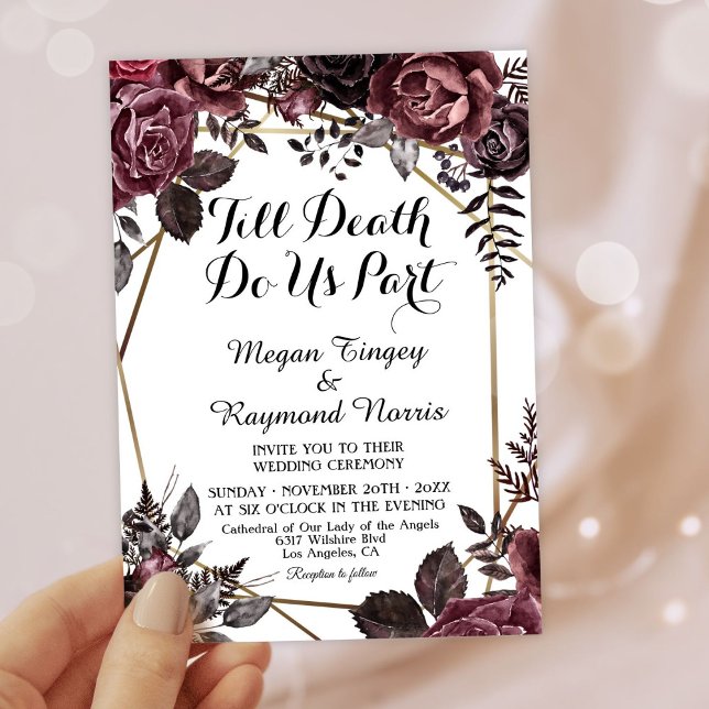 Invitación Hasta la muerte | Caída gótica gótica blanca elega (Subido por el creador)