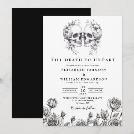 Invitación Hasta la muerte Calaveras florales góticas Invitac