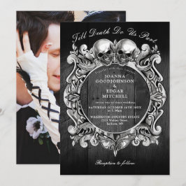 Invitación Hasta la muerte Calaveras góticas Boda de fotos de