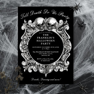 Invitación Hasta la muerte Calaveras góticas Fiesta de Hallow