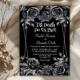 Invitación Hasta la muerte de las flores negras Boda gótico o