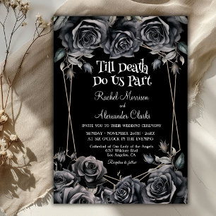 Invitación Hasta la muerte de las flores negras Boda gótico o