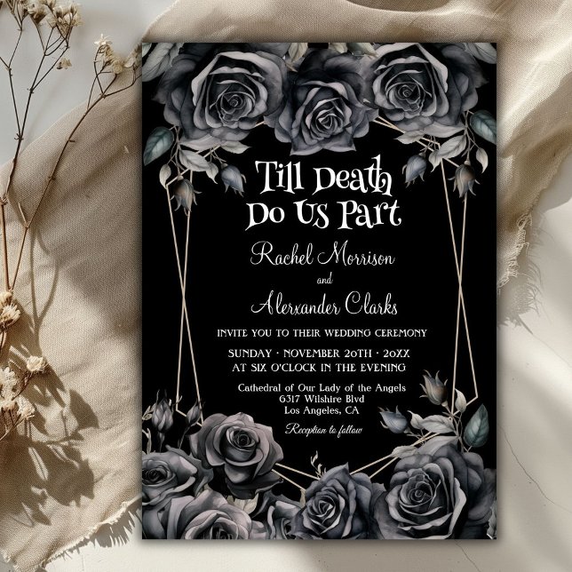 Invitación Hasta la muerte de las flores negras Boda gótico o (Subido por el creador)