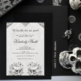 Invitación Hasta la muerte, ducha gótica de novias