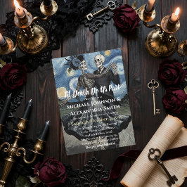Invitación Hasta la Muerte Esqueleto Van Gogh Gótico Boda