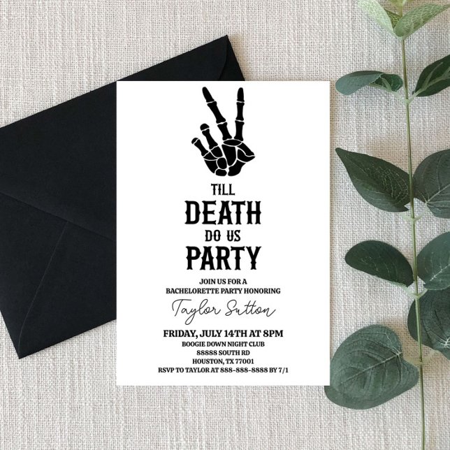 Invitación Hasta La Muerte, Fiesta Skeleton Bachelorette (Subido por el creador)