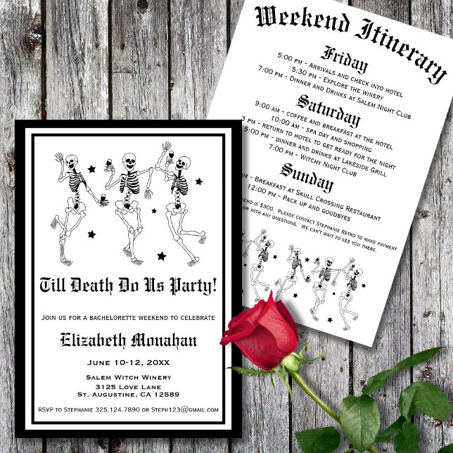Invitación Hasta La Muerte, Fiesta Skeleton Bachelorette (Subido por el creador)