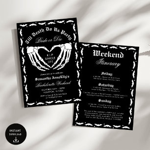 Invitación Hasta La Muerte, Fiesta Skeleton Bachelorette