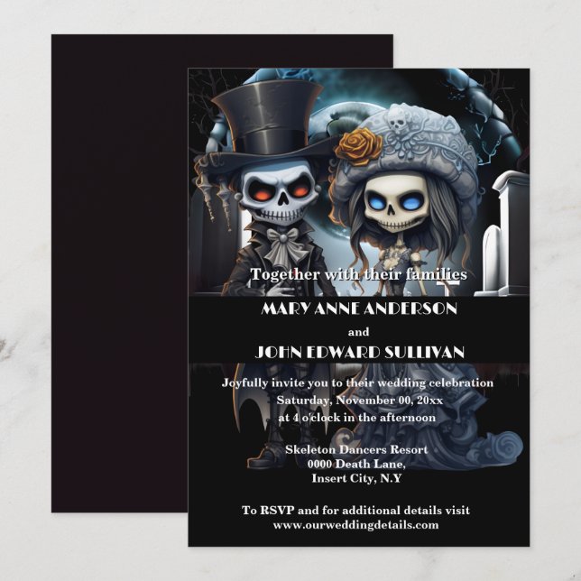 Invitación Hasta la muerte formamos parte del novio de la nov (Anverso / Reverso)