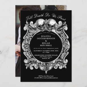Invitación Hasta la muerte gótica Skulls fiesta de compromiso