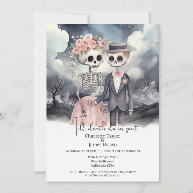 Invitación Hasta la muerte hacemos parte de Bride y Groom (Anverso)