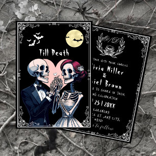 Invitación Hasta la muerte" Halloween Boda del esqueleto góti