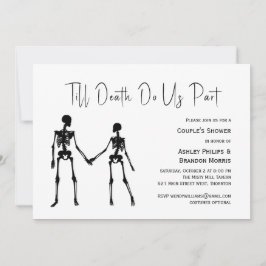 Invitación Hasta la muerte, la ducha de la pareja de esquelet
