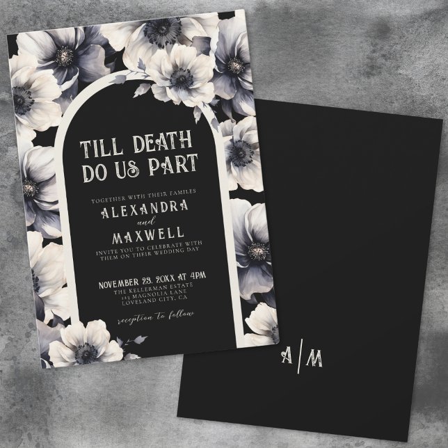 Invitación Hasta La Muerte Nos Comparte Boda Floral (Till Death Do Us Part Floral Wedding Invitation)