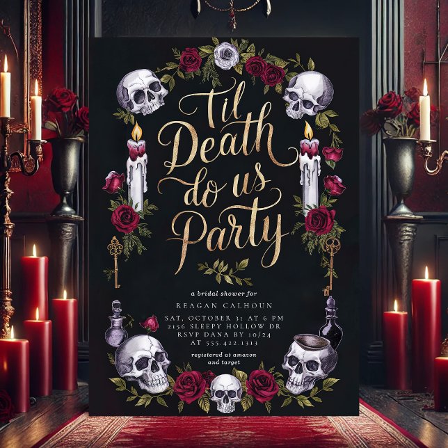 Invitación Hasta la muerte nos hace Fiesta ducha de novia gót (Subido por el creador)