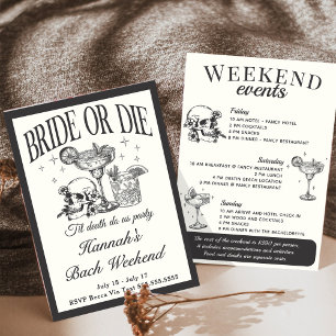 Invitación Hasta la muerte nos hace la Fiesta Bachelorette Co