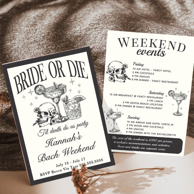 Invitación Hasta la muerte nos hace la Fiesta Bachelorette Co (Subido por el creador)