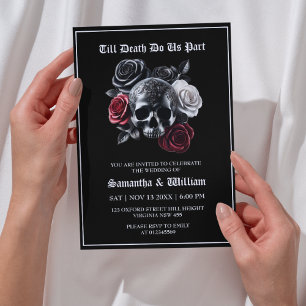 Invitación Hasta La Muerte Nos Hace Un Boda Negro Bótico