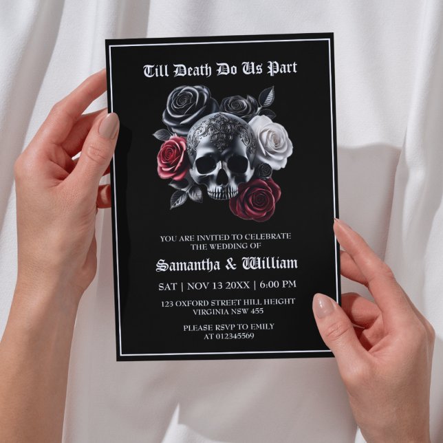 Invitación Hasta La Muerte Nos Hace Un Boda Negro Bótico (Subido por el creador)