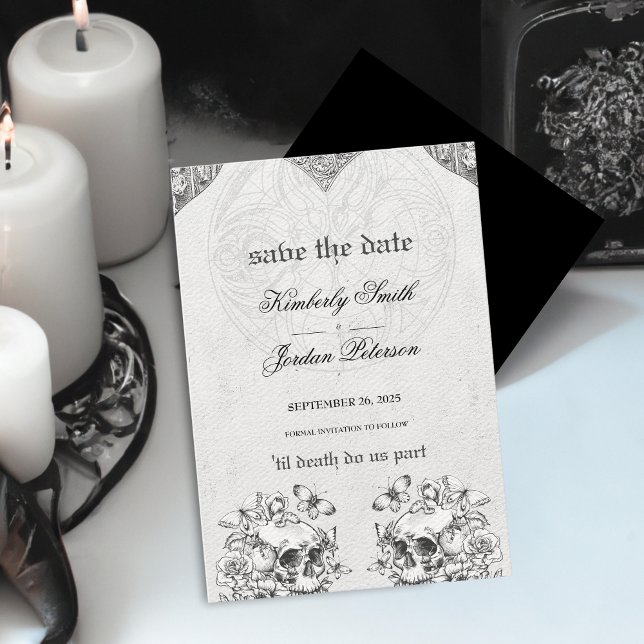Invitación Hasta la muerte nos hacemos parte Boda gótico negr (Subido por el creador)