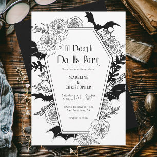 Invitación Hasta La Muerte Nos Hacen Parte Boda Floral Gótica