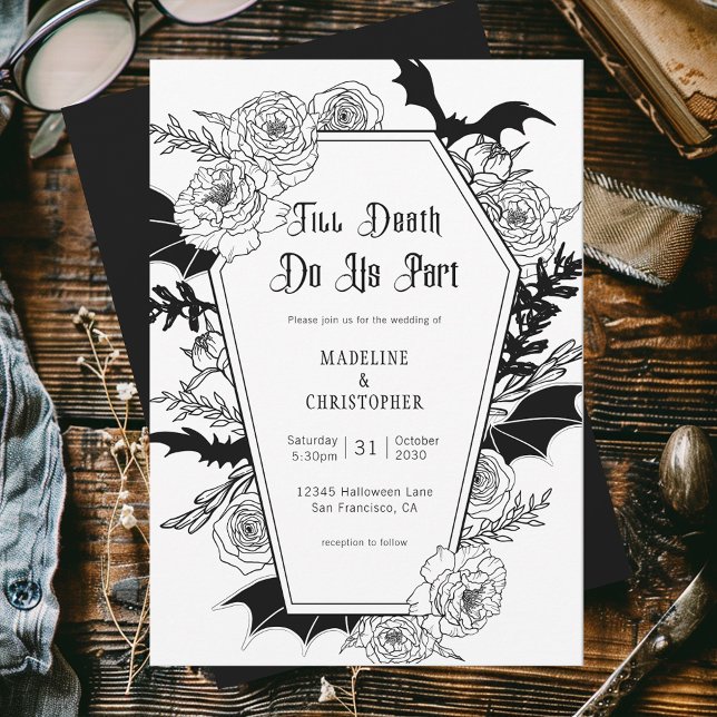 Invitación Hasta La Muerte, Nos Hacen Parte Boda Gótico Flora (Subido por el creador)