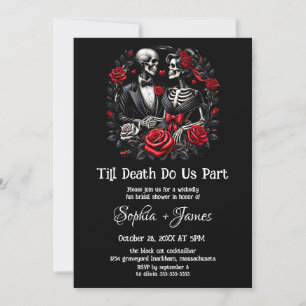 Invitación Hasta la muerte nos separan de Halloween ducha de 