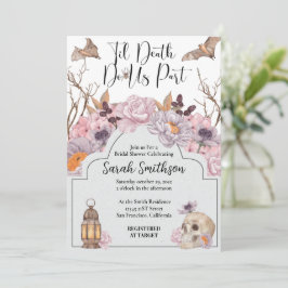 Invitación Hasta la muerte nos separan de la ducha de novias 