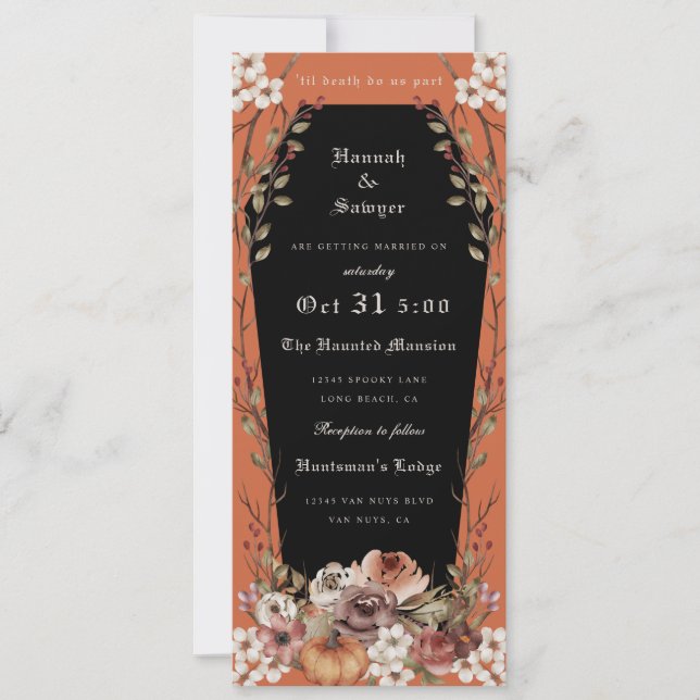 Invitación 'Hasta la muerte nos separan del Boda de Halloween