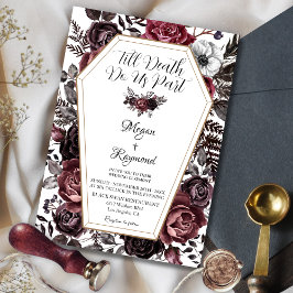 Invitación Hasta La Muerte, ¿Podemos Partir Boda Gótico Vinta