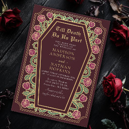Invitación Hasta La Muerte, Rosa, Boda Gótico Rojo