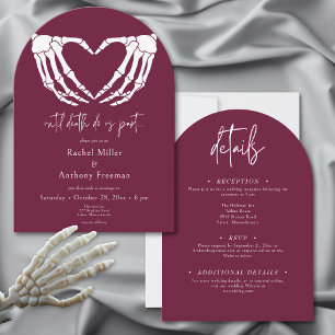 Invitación Hasta la muerte Skeleton manos Arch Boda de dos la