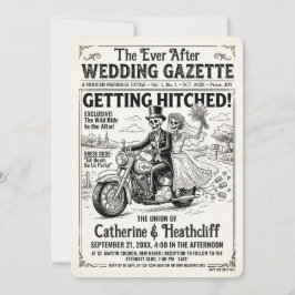 Invitación Hasta que la Muerte Gaceta de Boda Moteros Boda