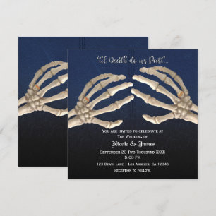 Invitación Hasta que la Muerte Haga Azul el Esqueleto de Oro