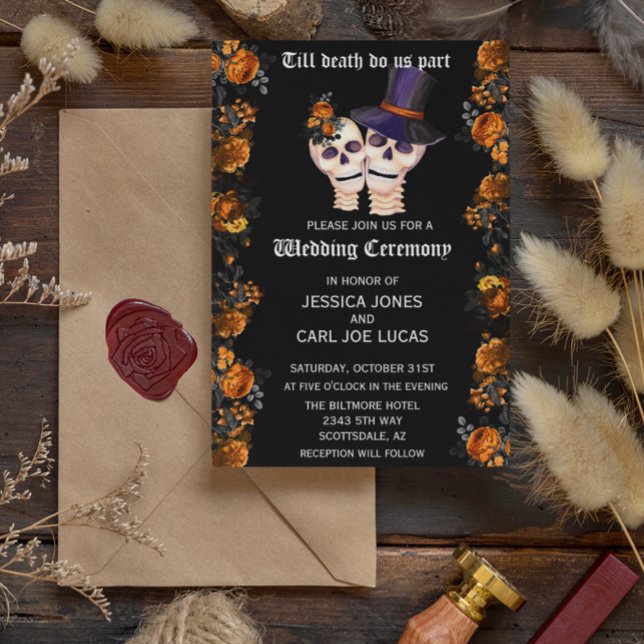 Invitación Hasta que la muerte nos divida Bodas de Halloween (Subido por el creador)