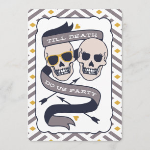 Invitación Hasta que la muerte nos haga Fiesta - Boda azul pl