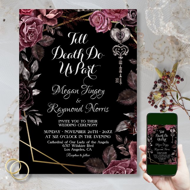 Invitación Hasta que la muerte nos haga parte | Black Gothic  (Subido por el creador)