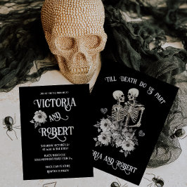 Invitación Hasta que la muerte nos haga Parte Skeleton Boda F