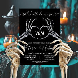 Invitación Hasta que la muerte nos haga Parte Skeleton corazó