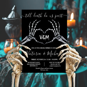 Invitación Hasta que la muerte nos haga Parte Skeleton corazó