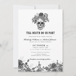 Invitación Hasta que la muerte nos haga un Boda del cráneo pa