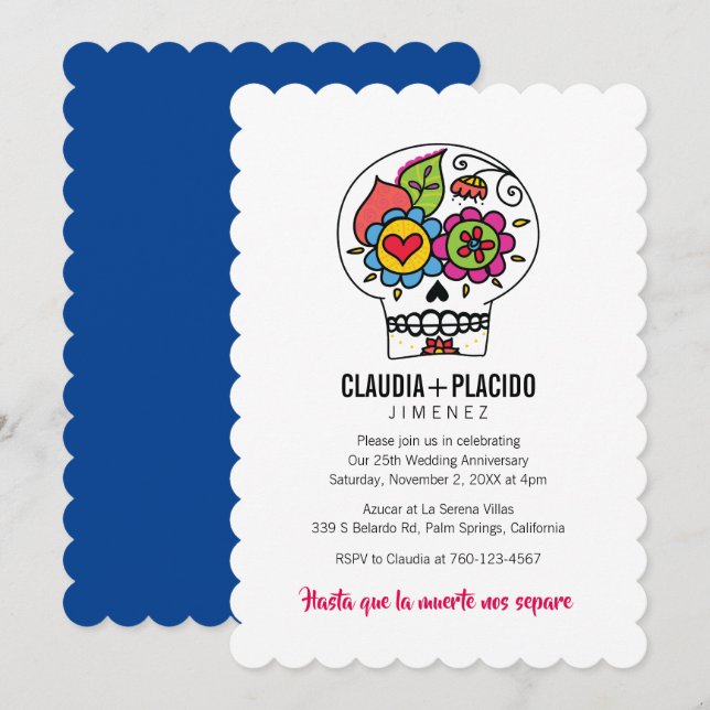 Invitación Hasta que la muerte nos separe - Aniversario (Anverso / Reverso)