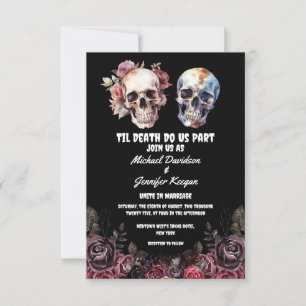 Invitación Hasta que la Muerte nos Separe,Boda Floral de Crán