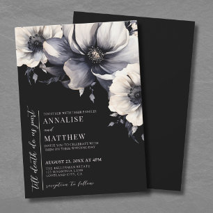 Invitación Hasta que la Muerte nos Separe Boda Floral Gótica