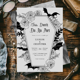 Invitación Hasta que la Muerte nos Separe Boda Floral Gris Gó