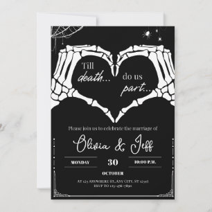 Invitación Hasta que la Muerte nos Separe Boda Gótica de Hall